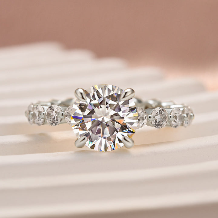 Rodiffy Moissanite 2.0 Ct White Gold Promise Bridal Ring