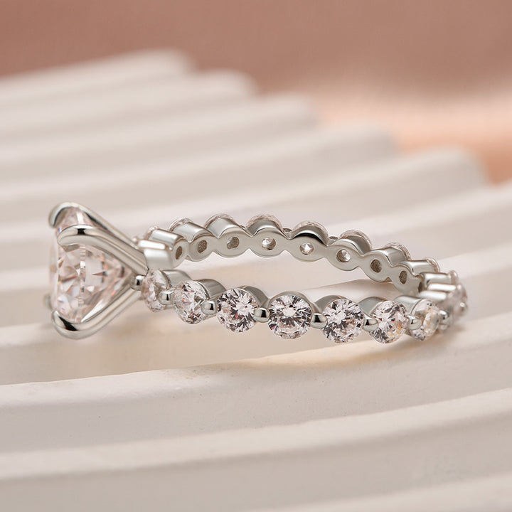 Rodiffy Moissanite 2.0 Ct White Gold Promise Bridal Ring