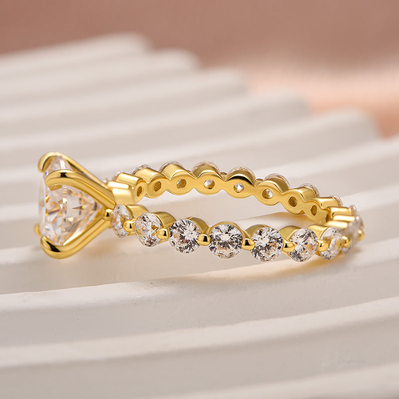 Rodiffy Moissanite 2.0 Ct Yellow Gold Promise Bridal Ring