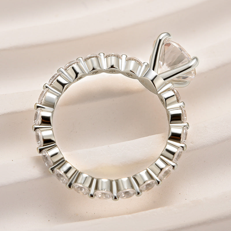 Rodiffy Moissanite 2.0 Ct White Gold Promise Bridal Ring