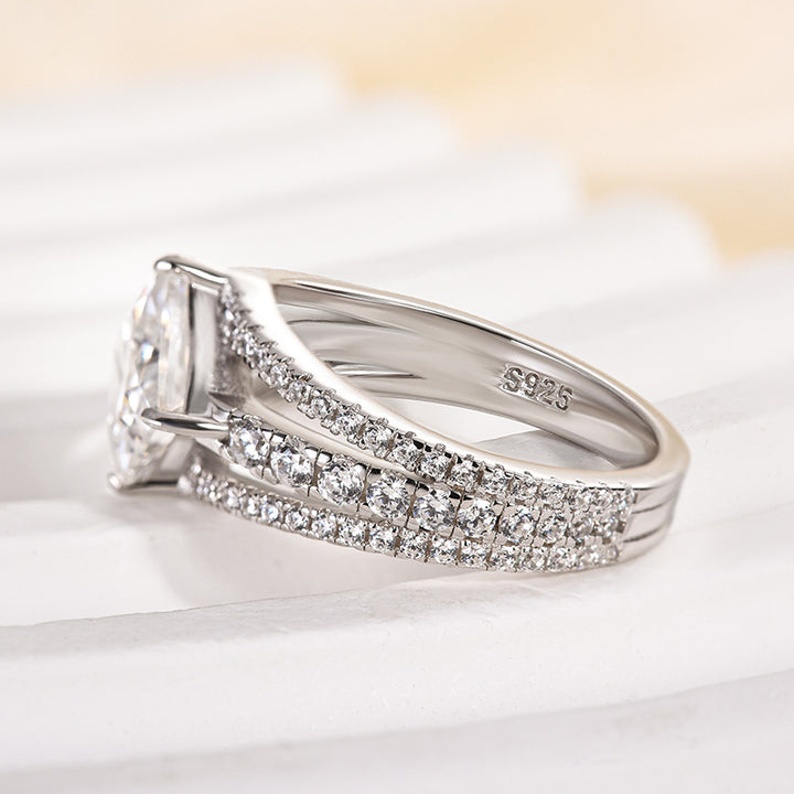 Rodiffy Moissanite 2.0 Ct Princess Cut Travel Ring