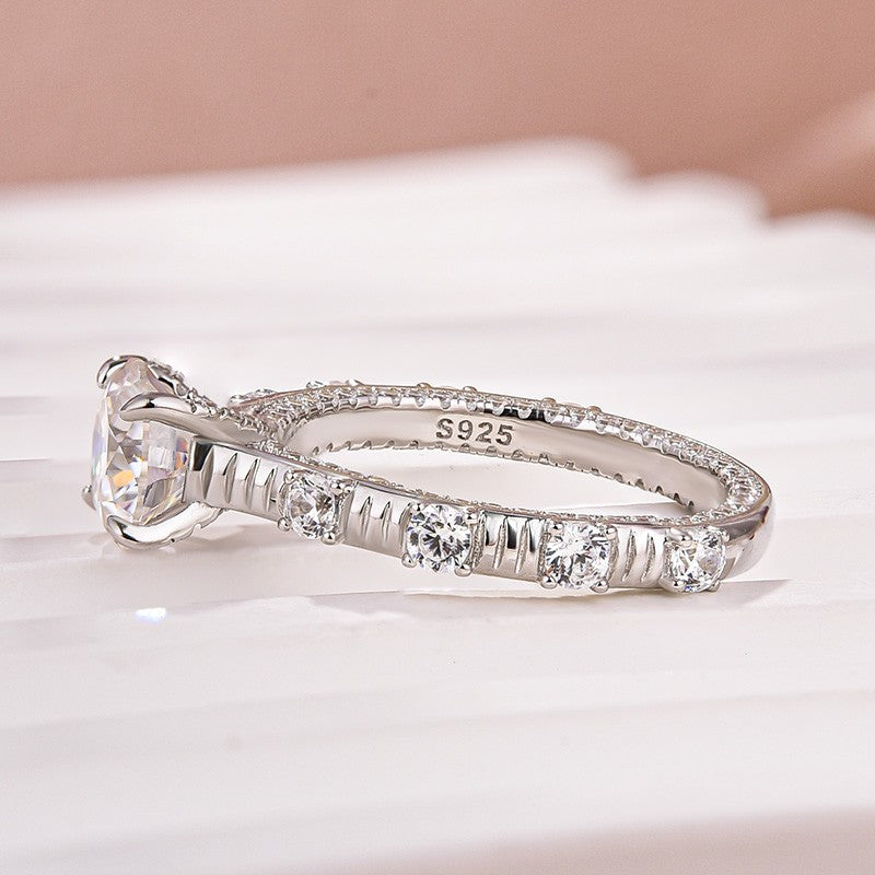 Moissanite 1.2 Ct Round Cut White Gold Engagement Ring