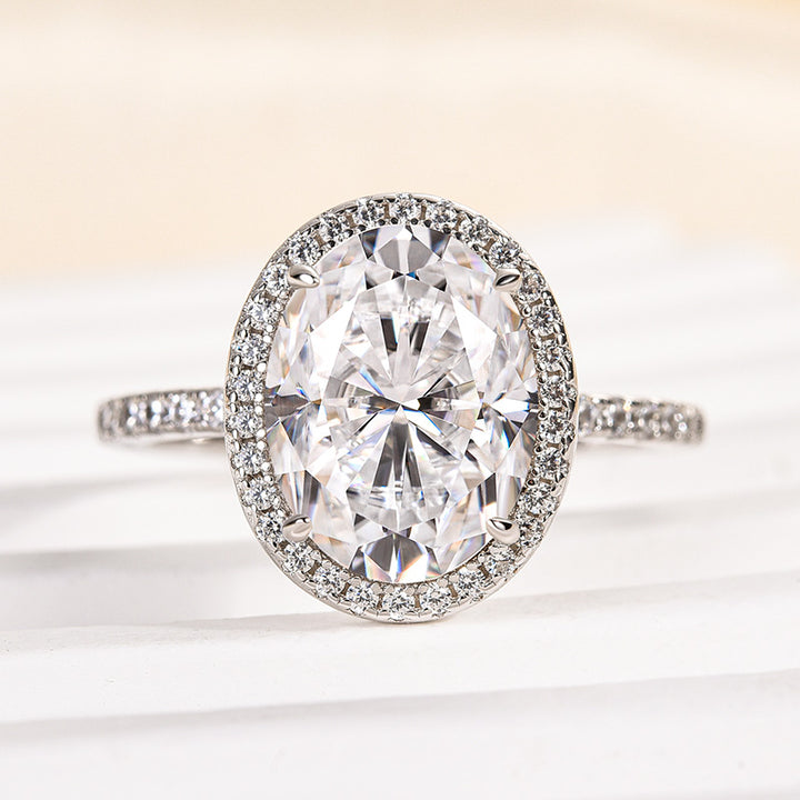 Rodiffy Moissanite 4.5 Ct Oval White Gold Promise Ring