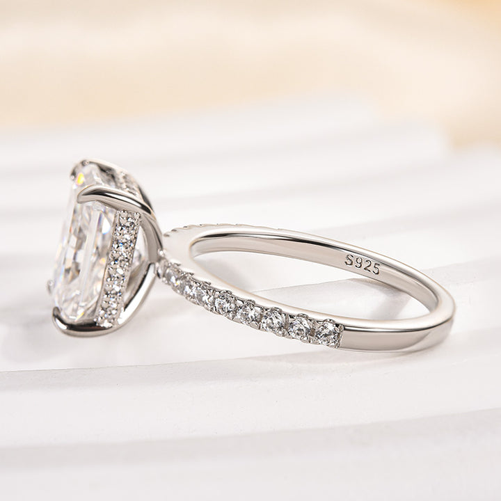 Rodiffy Moissanite 1.0 Ct~4.0 Ct Radiant Cut White Gold Engagement Ring For Women