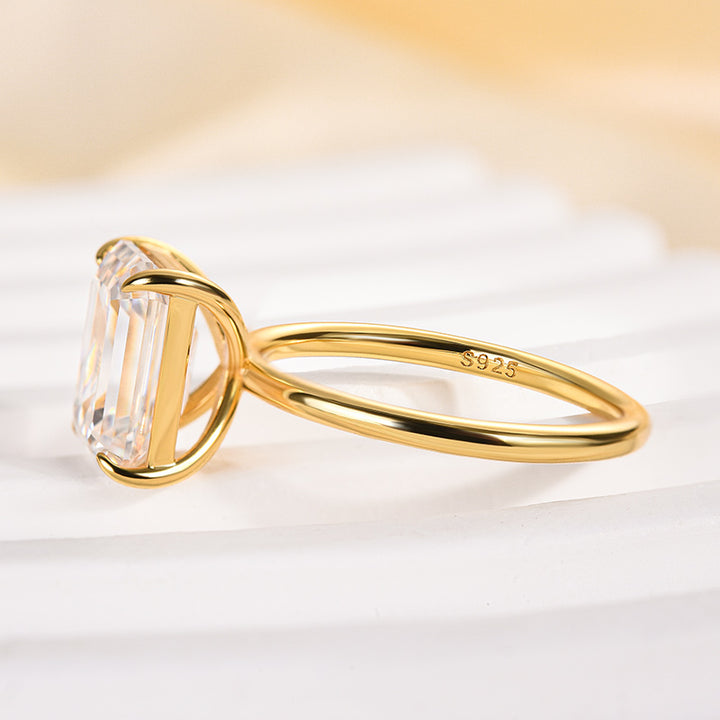 Rodiffy Moissanite 2.0Ct/3.5 Ct Emerald Cut Solitaire Engagement Ring For Her