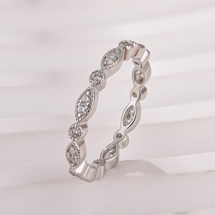 Moissanite 0.3Ct White Gold Pavé Eternity Wedding Ring