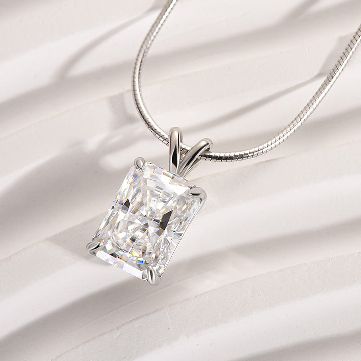 Rodiffy Moissanite 4.5 Ct  Radiant Cut White Gold Pendant Necklace