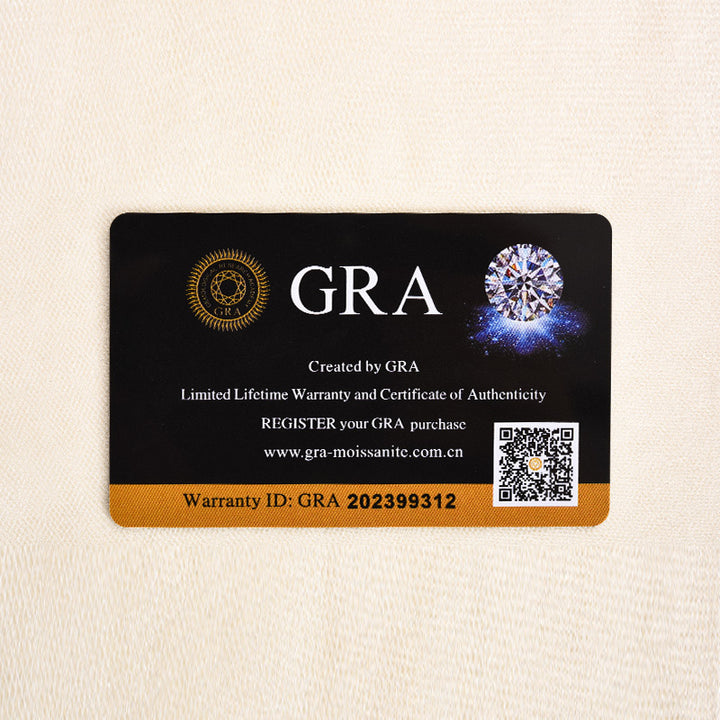 GRA authenticity card included with the oval moissanite ring