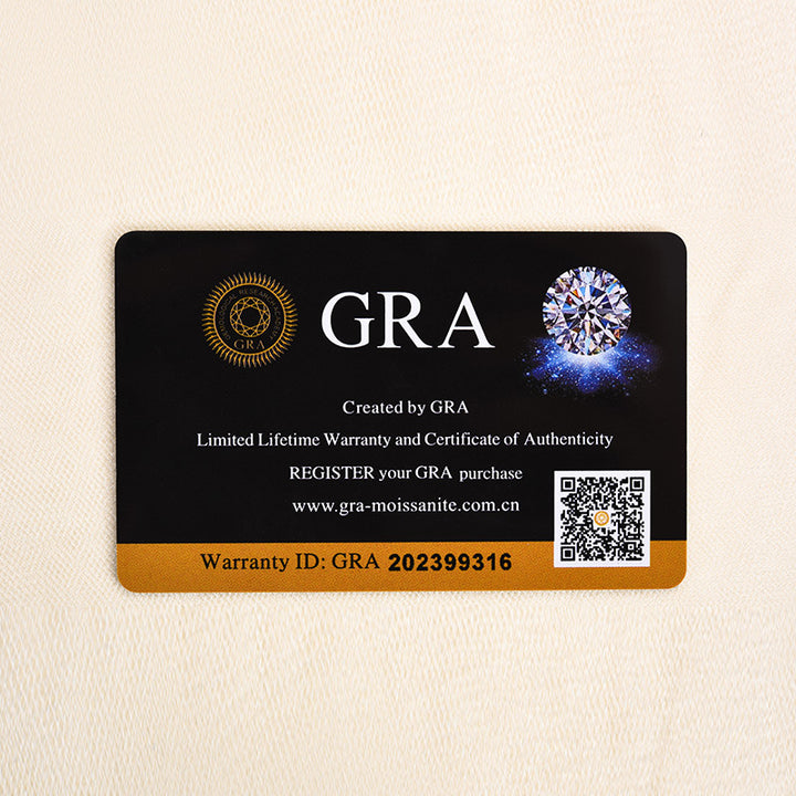 GRA authenticity card included with the oval moissanite ring