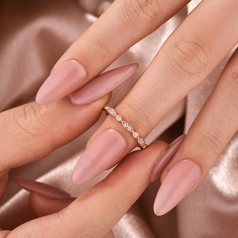 Moissanite 0.3Ct Rose Gold Pavé Eternity Wedding Ring