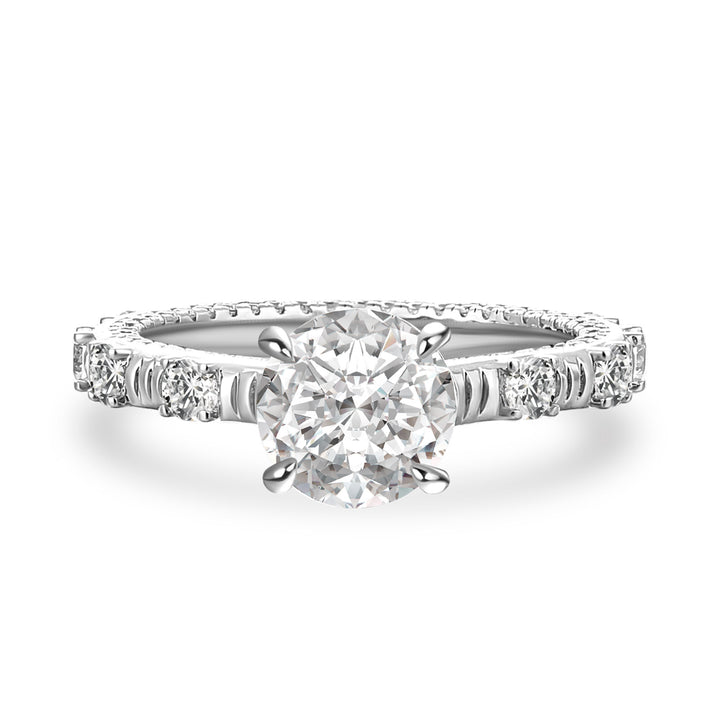 Moissanite 1.2 Ct Round Cut White Gold Engagement Ring