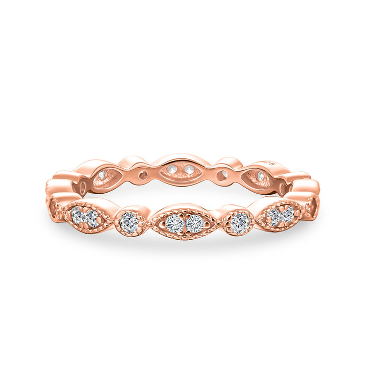 Moissanite 0.3Ct Rose Gold Pavé Eternity Wedding Ring