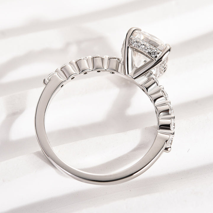Rodiffy Moissanite 2.0 Ct White Gold Cushion Cut Bridal Ring