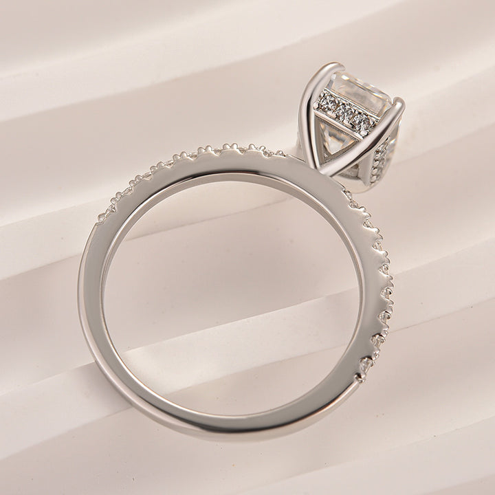 Rodiffy Moissanite 2.0 Ct Radiant Cut White Gold Engagement Ring