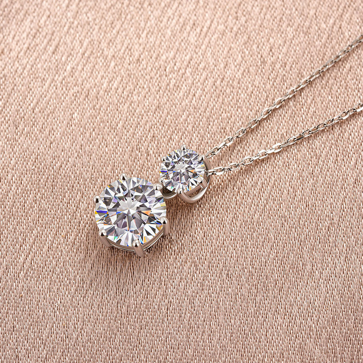 Rodiffy Moissanite 3.8 Ct Round Cut White Gold Pendant Necklace