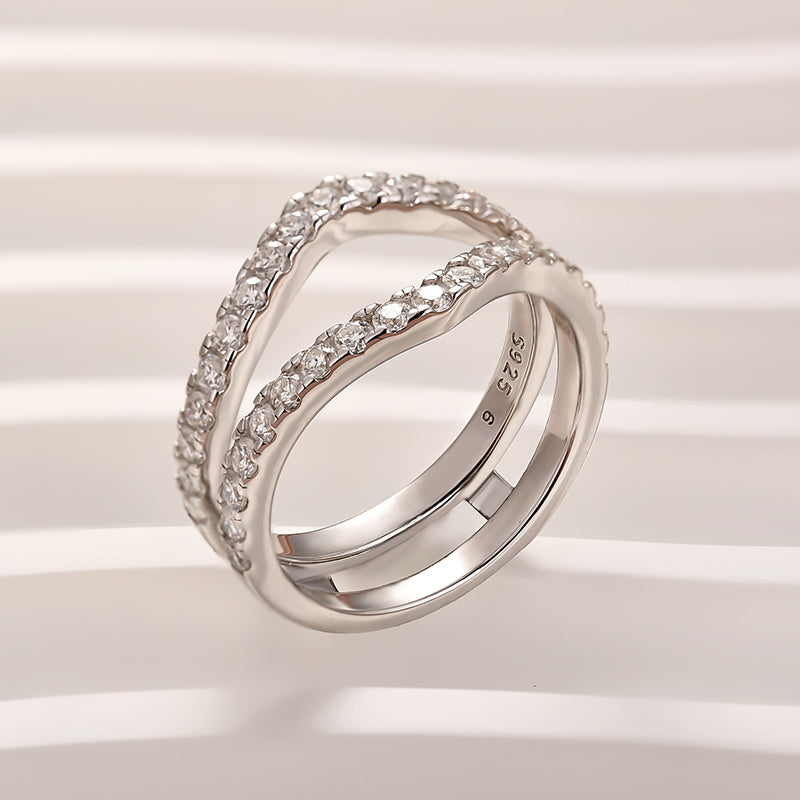 Pavé Full Eternity Round Cut Enhancer Wedding Band