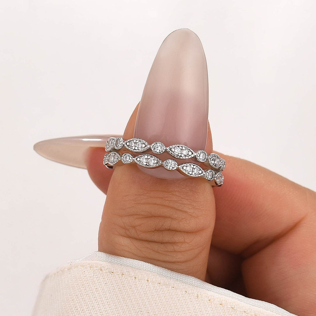 0.6Ct Moissanite with Matching Pave Eternity Band in White Gold
