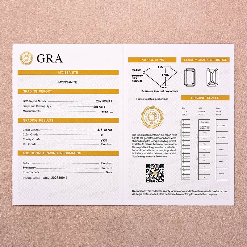 Rodiffy Moissanite 3.5 Ct Emerald Cut Solitaire Engagement Ring For Her