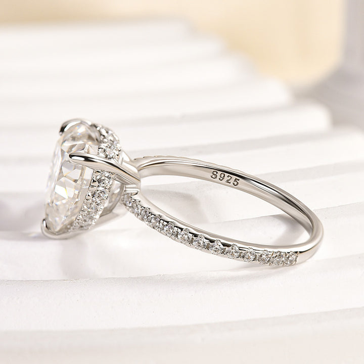 Rodiffy Moissanite 4.0 Ct Heart Cut White Gold Promise Ring