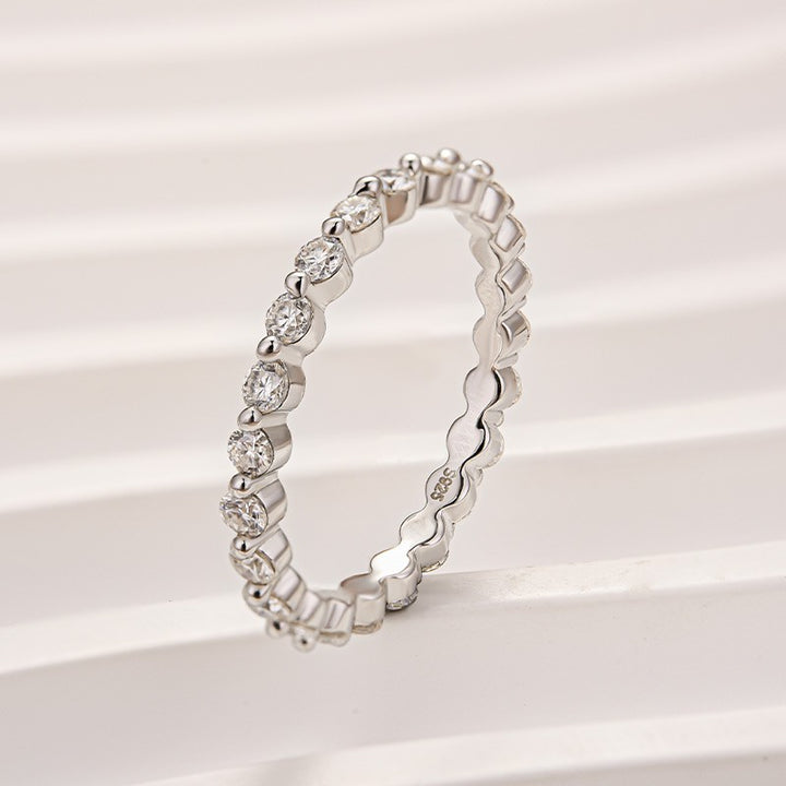 Rodiffy Moissanite 1.2 Ct Round Cut White Gold Anniversary Ring