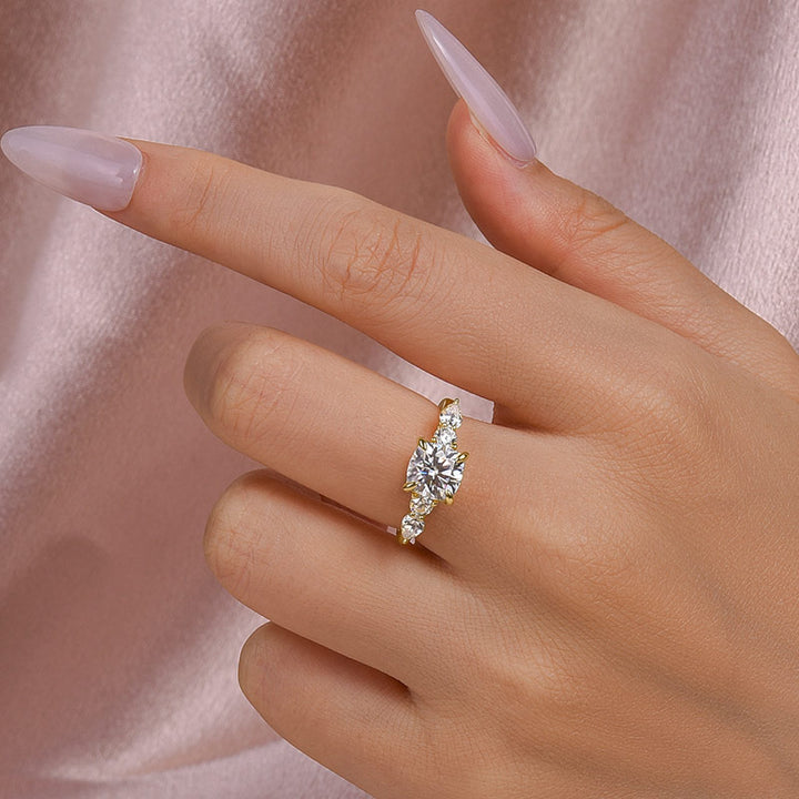 Rodiffy Moissanite 2.0 Ct Cushion Yellow Gold Bridal Ring