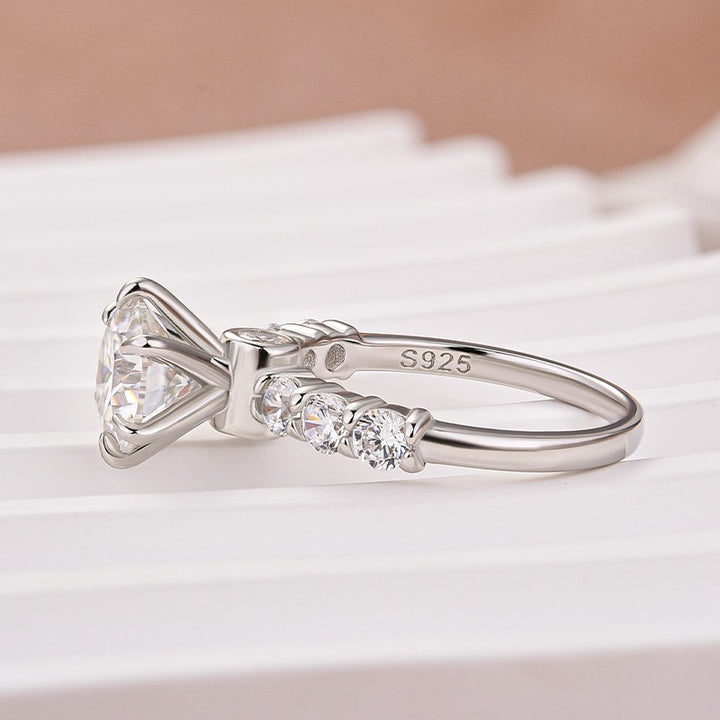Moissanite 2.0 Ct 6 Prong Round Cut White Gold Engagement Ring