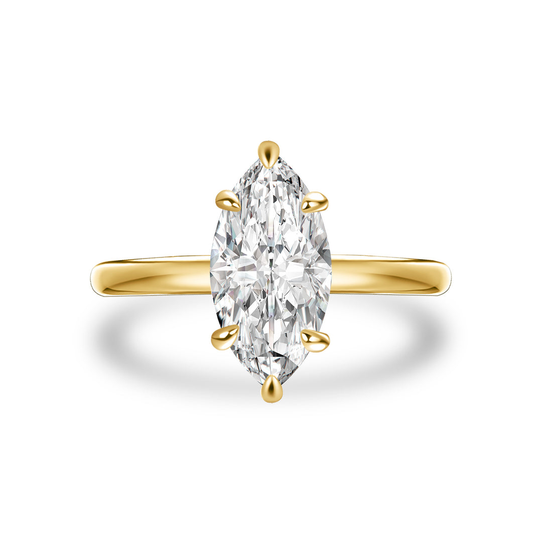 Moissanite 2.0Ct Secret Halo Marquise Cut Engagement Ring Travel Ring In Sterling Silver