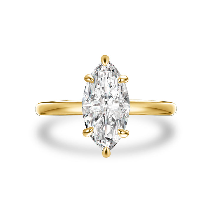 Moissanite 2.0Ct Secret Halo Marquise Cut Engagement Ring Travel Ring In Sterling Silver