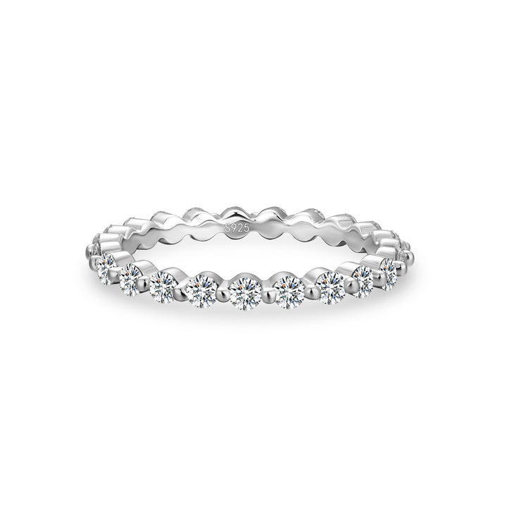 Rodiffy Moissanite 1.2 Ct Round Cut White Gold Anniversary Ring