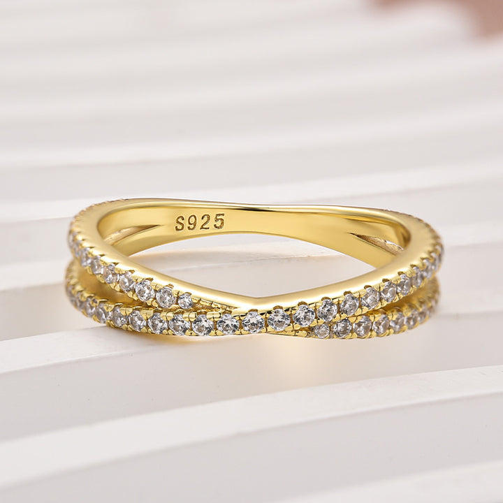 Rodiffy Moissanite 2.0 Ct  X Criss Cross Wedding Band For Women