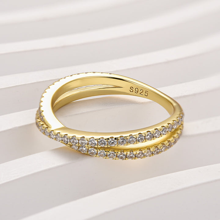 Rodiffy Moissanite 2.0 Ct  X Criss Cross Wedding Band For Women