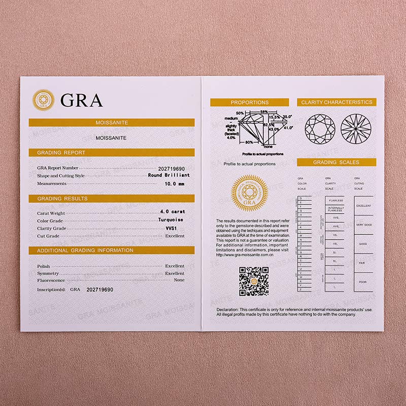 Moissanite 4.0Ct Round Cut White Gold  White/ Green Wedding Ring with Round & Marquise Cut Wedding Ring