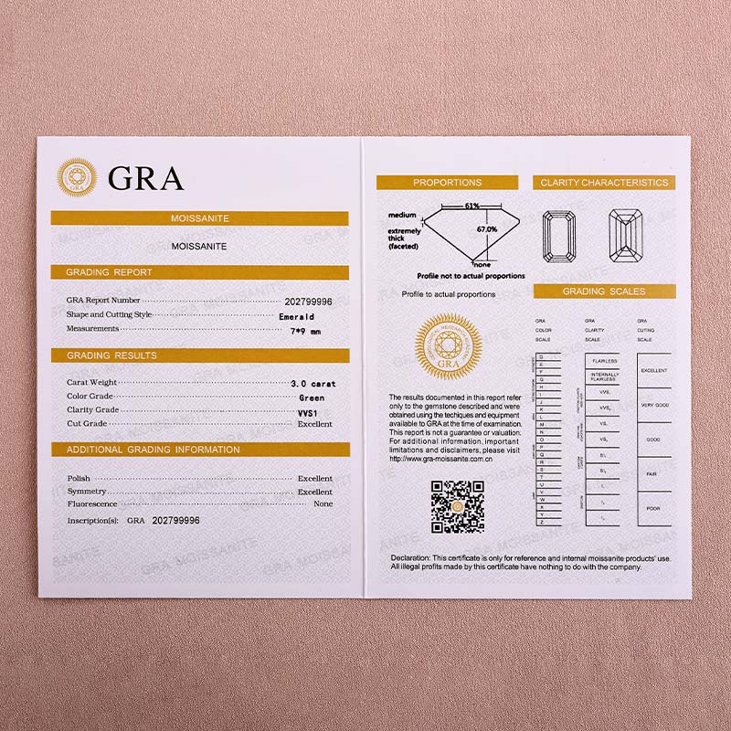 Moissanite 3.0Ct Yellow Gold Halo Emerald Stone Emerald Cut Engagement Ring with Enhancer Ring