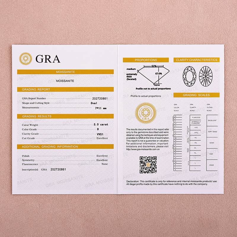 Rodiffy Moissanite 3.0Ct Oval Cut Yellow Gold Promise Ring For Women