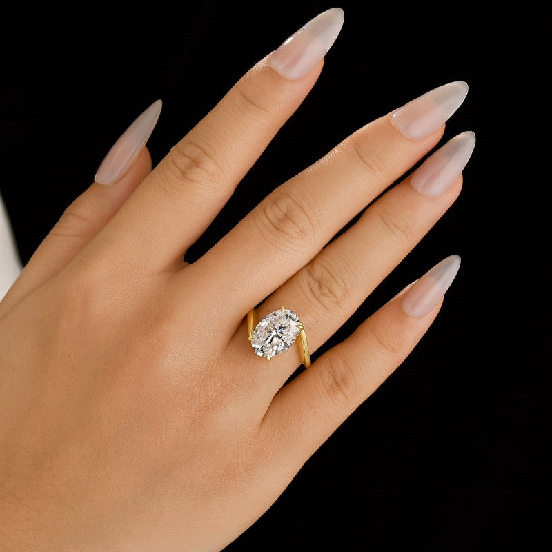 Bypass 5.5 Ct Oval Cut Solitaire Engagement Ring In 925 Sterling Silver