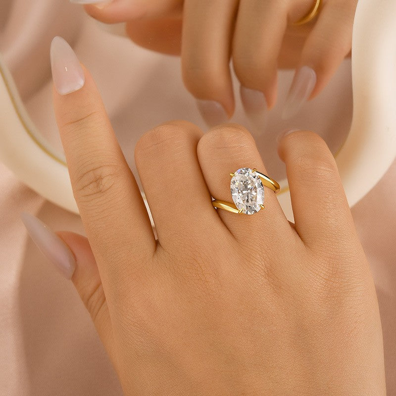 Bypass 5.5 Ct Oval Cut Solitaire Engagement Ring In 925 Sterling Silver