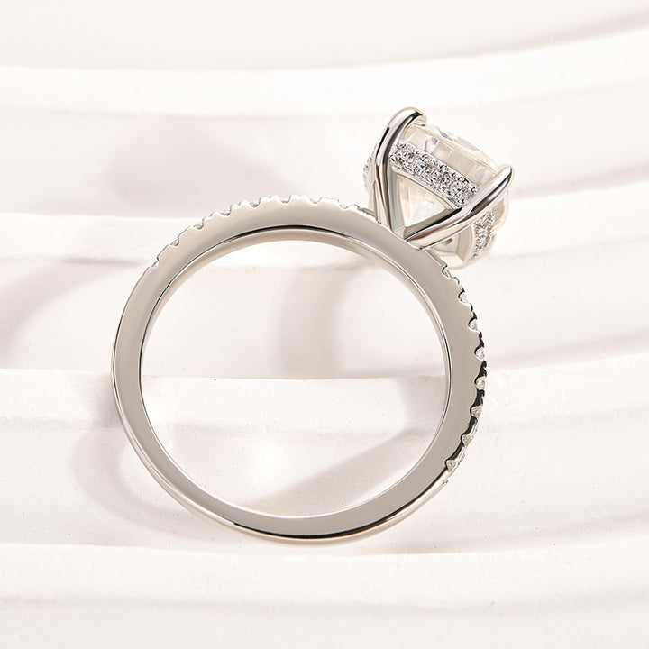 Rodiffy Moissanite 3.0 Ct Cushion Cut White Gold Engagement Ring For Women
