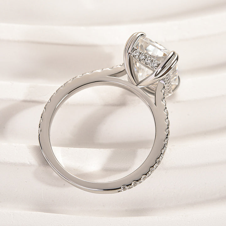 Rodiffy Moissanite 3.0Ct~4.5 Ct Radiant Cut White Gold Engagement Ring For Women