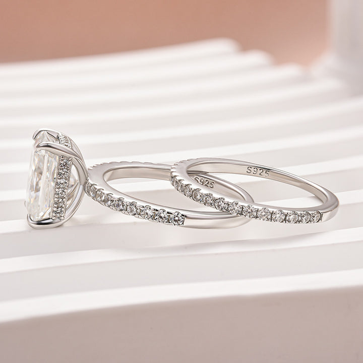 S925 Moissanite 3.5 Ct Radiant Cut Wedding Ring For Women