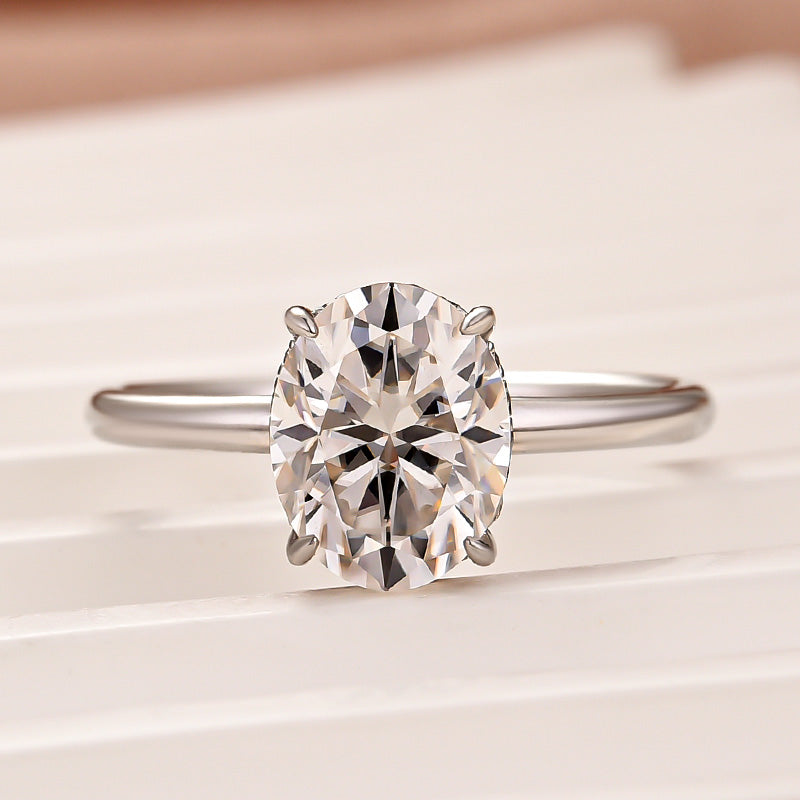 Rodiffy Moissanite 2.0Ct~5.5Ct Oval Cut Promise Ring For Women