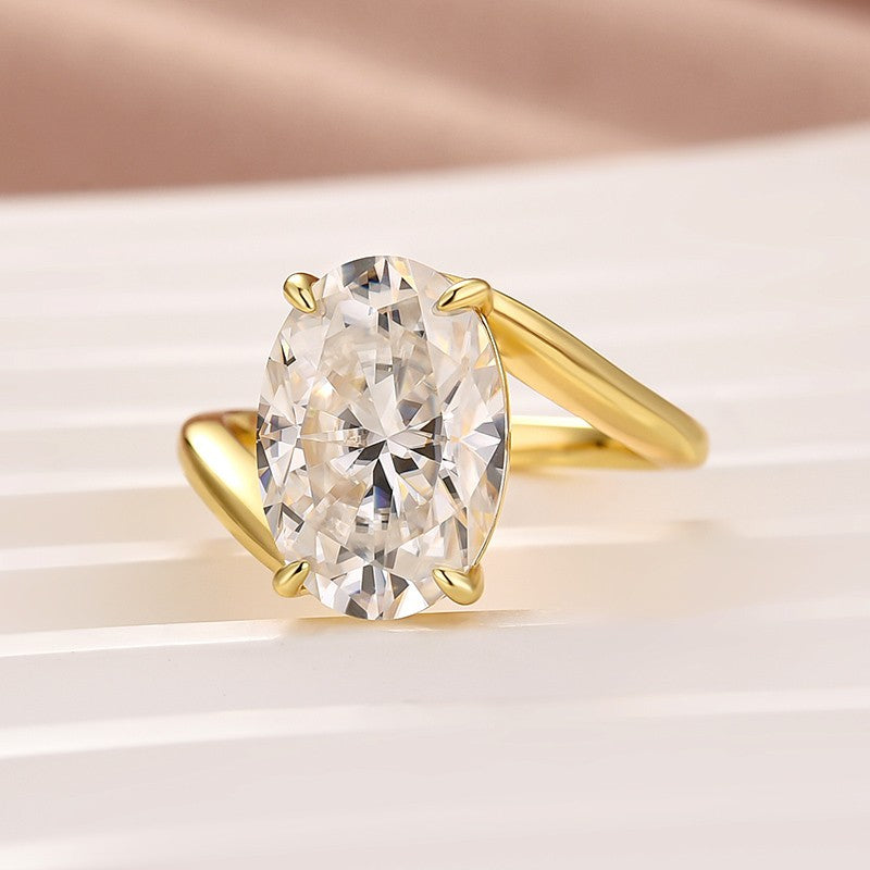 Bypass 5.5 Ct Oval Cut Solitaire Engagement Ring In 925 Sterling Silver