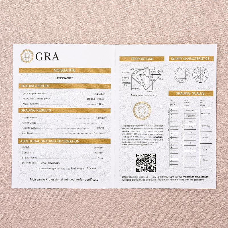 Moissanite 3.0Ct Round Cut 6 Prong White Gold Wedding Ring with Open Wedding Band