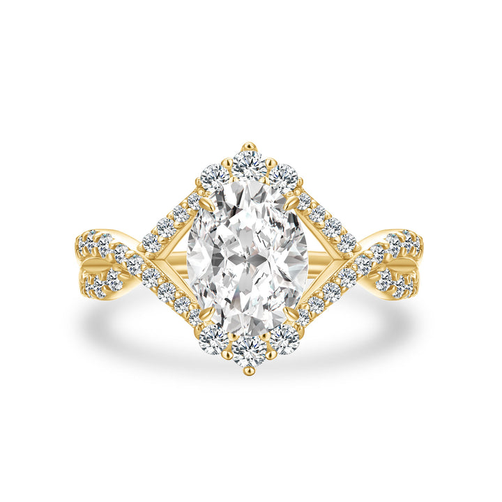 Moissanite 2.0Ct Oval Cut Engagement Ring Travel Ring In Sterling Silver