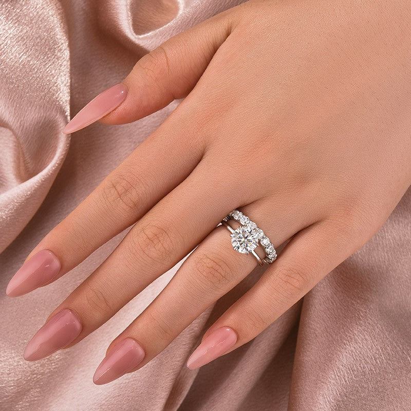 Solitaire 2.0 Ct 6 Prong Round Cut Moissanite Diamond Wedding Ring