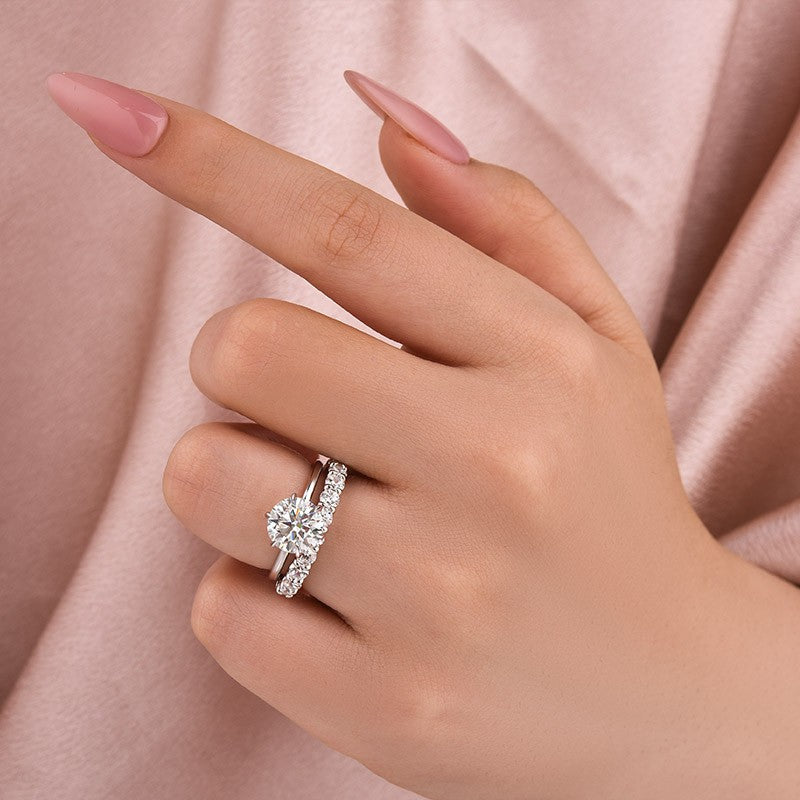 Solitaire 2.0 Ct 6 Prong Round Cut Moissanite Diamond Wedding Ring