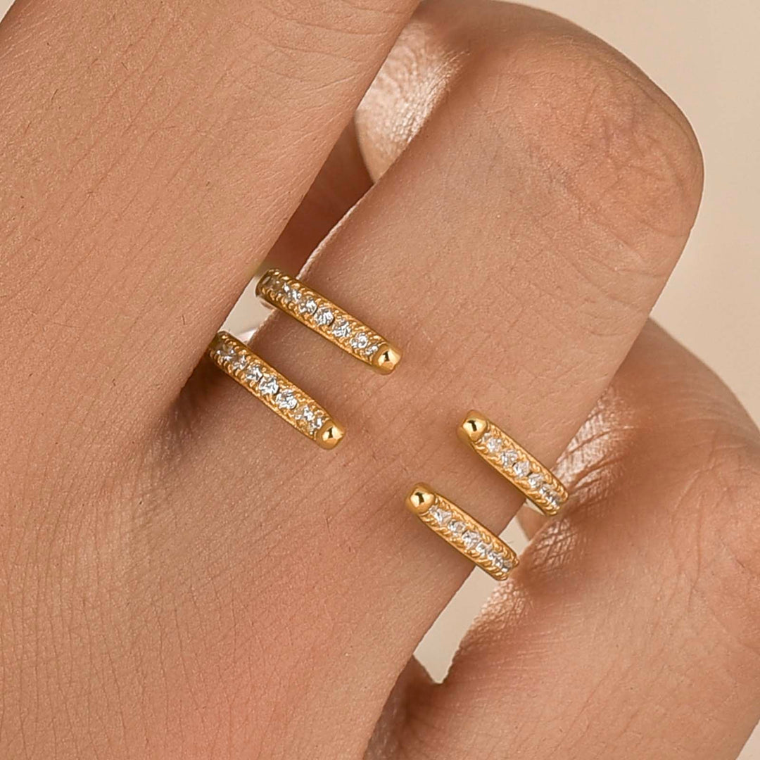 S925 Moissnaite 0.36Ct Pave Self Love Stackable Open Enhancer Band For Everyday Wear