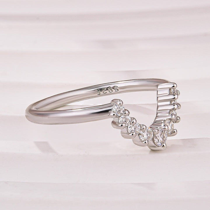 Moissanite 0.5Ct White Gold Contoured Ring