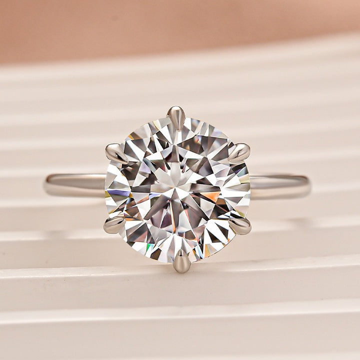 Rodiffy Moissanite 4.0 Ct Round Cut 6 Prong Engagement Ring For Women
