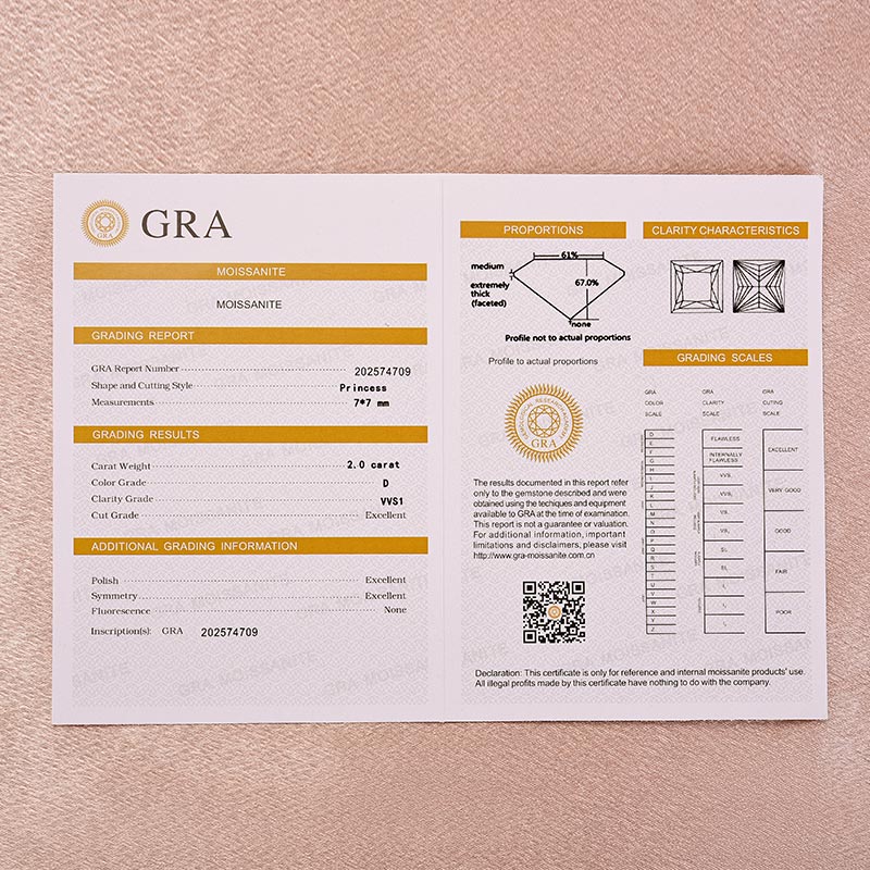 Moissanite 2.0 Ct Princess Cut Solitaire White Gold Engagement Ring with Enhancer Ring