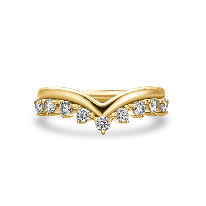 Graduated Tiara Wedding Ring With Round Moissanite Diamonds